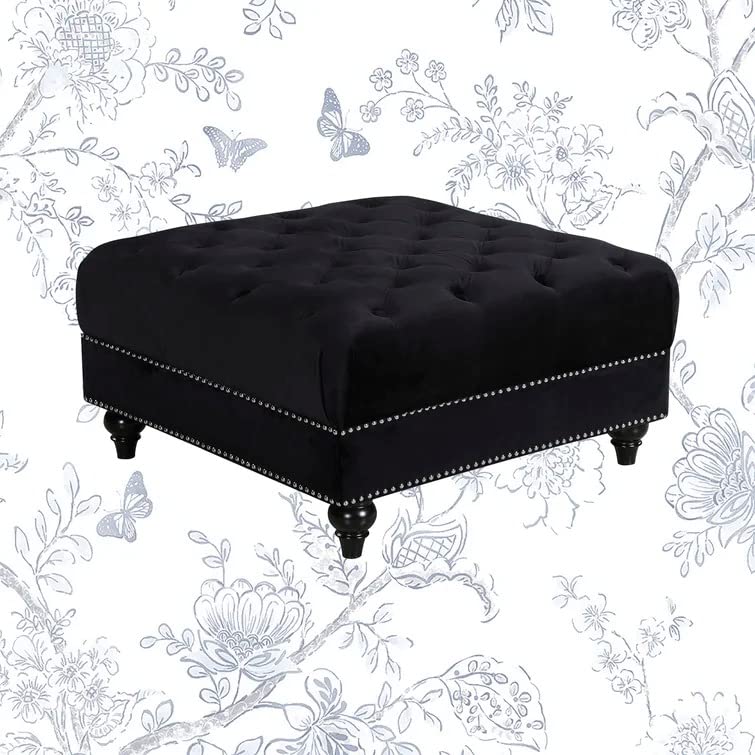 Lucifer Square Shape Fabric Ottoman Pouffe Puffy - Torque India
