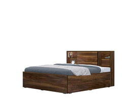 Magnus Engineered Wood Bed with Box Storage for Bedroom (Brown) - Torque India