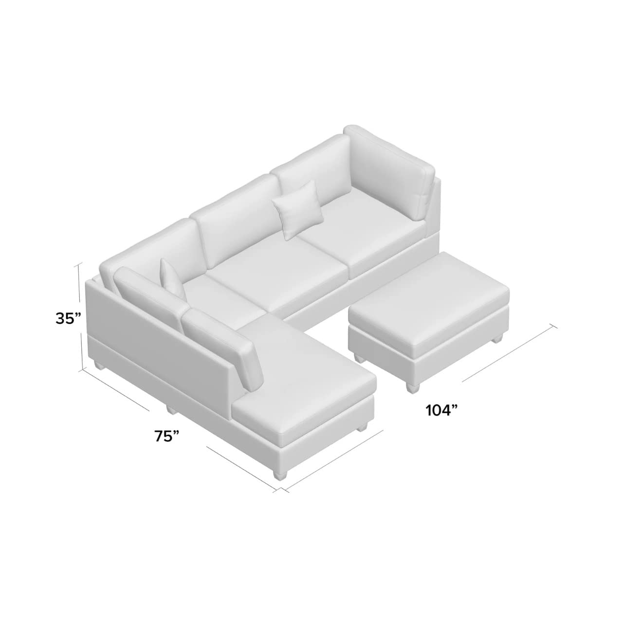 Napper 6 Seater LHS L Shape Sofa Set - Torque India