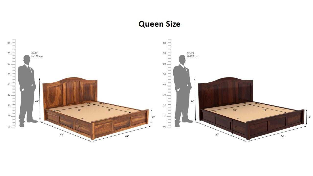 Nectar Sheesham Wood Bed with Box Storage - Torque India