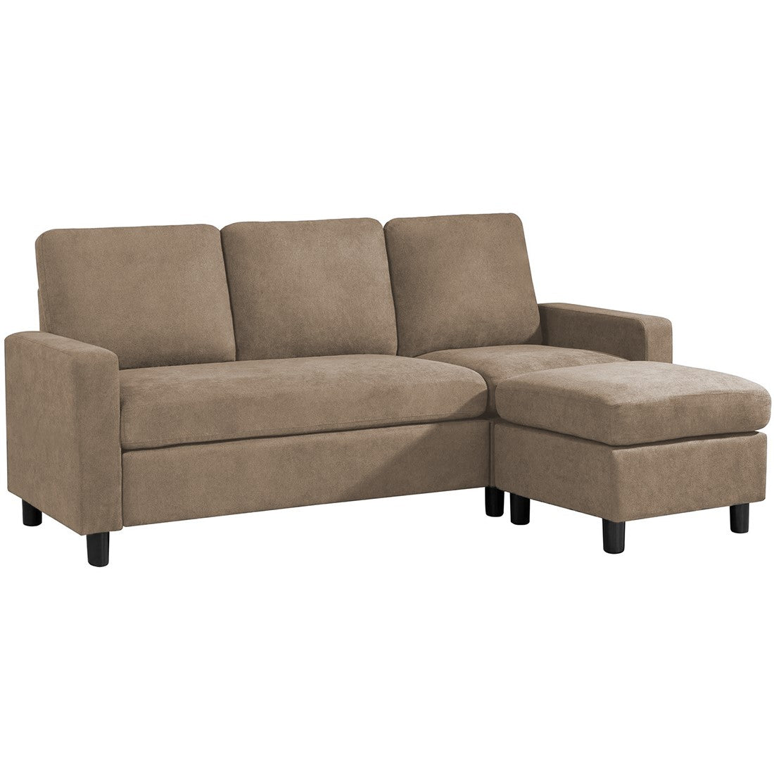 Notch 4 Seater Reversible Modular Sofa & Chaise with Ottoman - Torque India