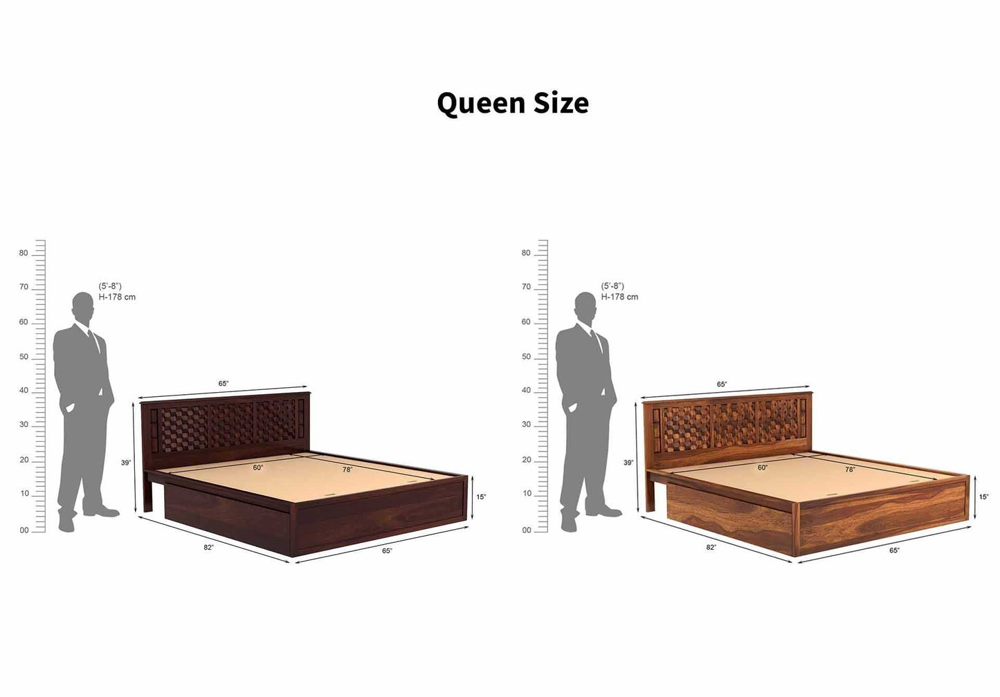 Persia Sheesham Wood Bed with Box Storage - Torque India