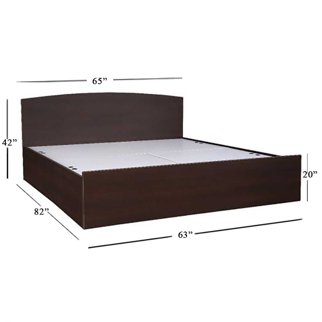 Rosa King Size Bed With Box Storage For Bedroom (Brown) - Torque India