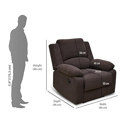 Rubik 1 Seater Fabric Recliner - Torque India