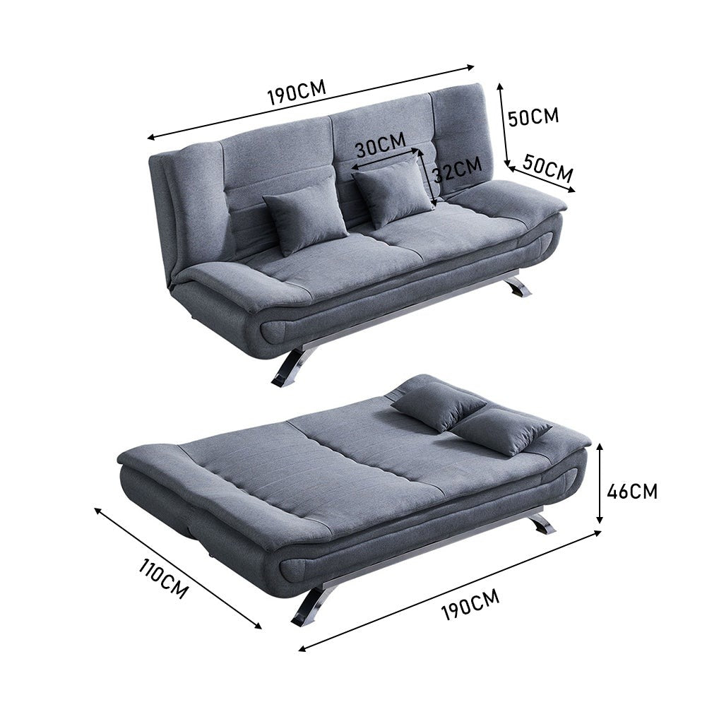 Sebastian 3 Seater Multipurpose Sofa Cum Bed in Fabric / Leatherette - Torque India