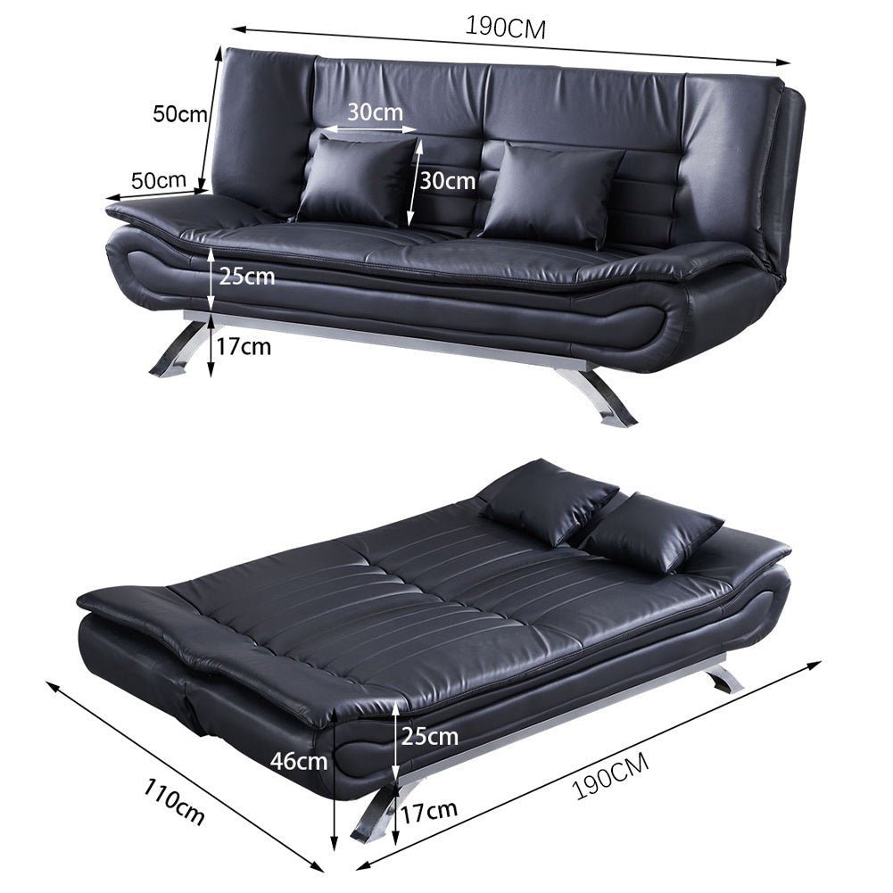 Sebastian 3 Seater Multipurpose Sofa Cum Bed in Fabric / Leatherette - Torque India