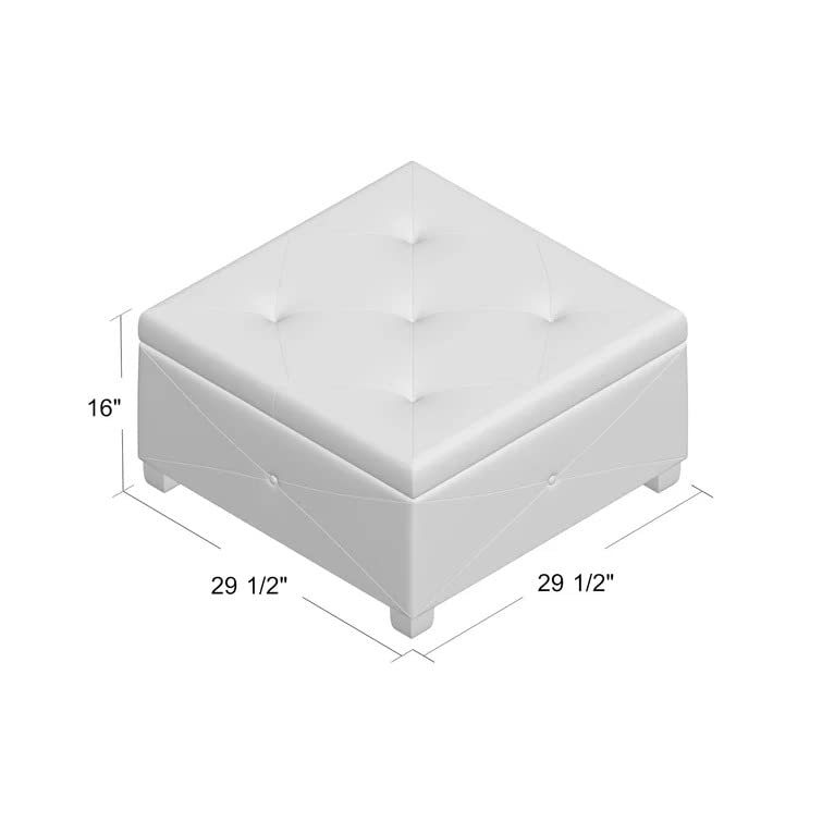 Siberia Square Shape Fabric Ottoman Pouffe Puffy - Torque India