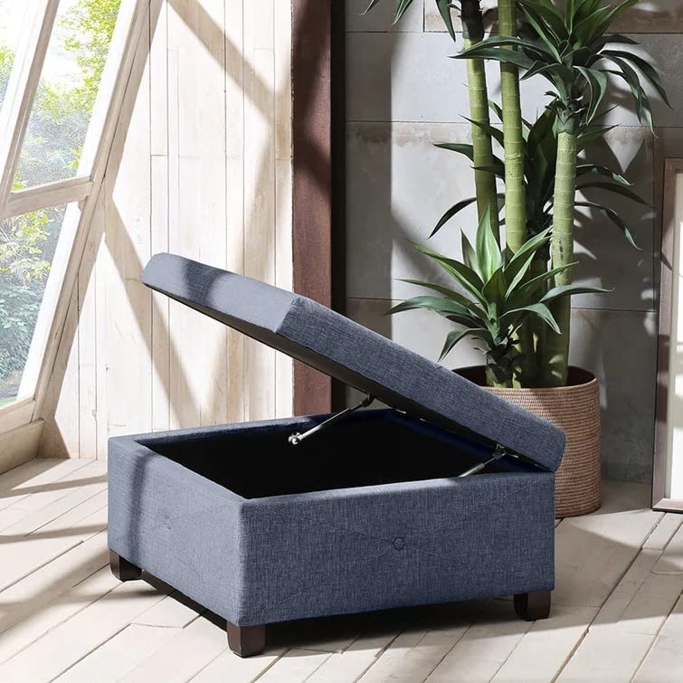 Siberia Square Shape Fabric Ottoman Pouffe Puffy - Torque India