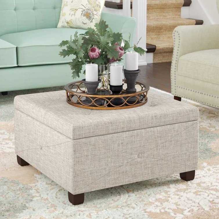 Siberia Square Shape Fabric Ottoman Pouffe Puffy - Torque India