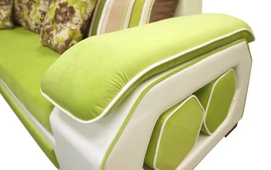Silvester U Shape 9 Seater Fabric Sofa Set with 4 Puffy - Torque India