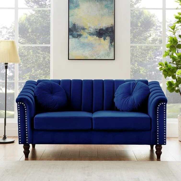 Fabric Sofa Two Seater Blue Sofa Steffy Fabric Sofa Furniture For
