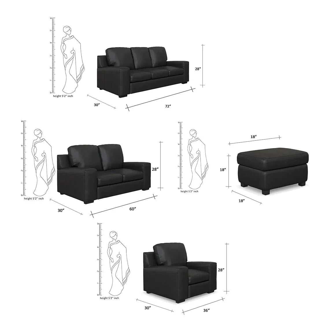 Torque - Capricorn 1 Seater Leatherette Sofa for Living Room - Torque India