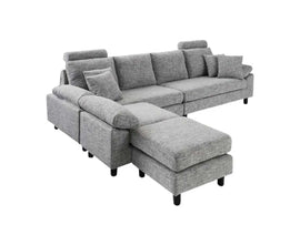 Torque - Ferguson 6 Seater Interchangeable Fabric L Shape Sofa for Living Room | Bedroom | Office - Torque India