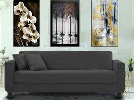 Torque India Faro 3 Seater Fabric Sofa For Living Room (Grey) - TorqueIndia