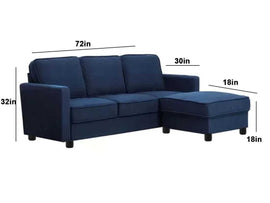 Torque India Federica 3 Seater Fabric Sofa With Ottoman For Living Room - Torque India