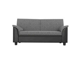Torque India Hensley 3 Seater Fabric Sofa | Furniture for Living Room And Office | Grey & Black | 3 Seater Fabric Sofa - TorqueIndia
