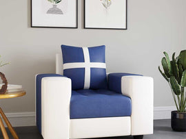 Torque India Jamestown 1 Seater Fabric Sofa for Living Room - TorqueIndia