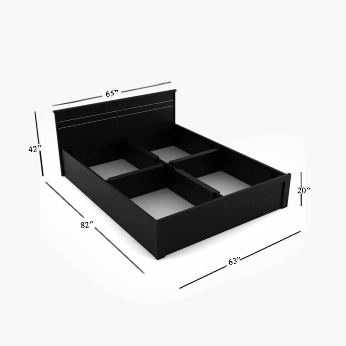 Torque India Johan King Size Bed With Box Storage For Bedroom (Brown) - Torque India