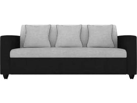 Torque India Robin 3 Seater Fabric Sofa With Cushion (Grey - Black) - TorqueIndia