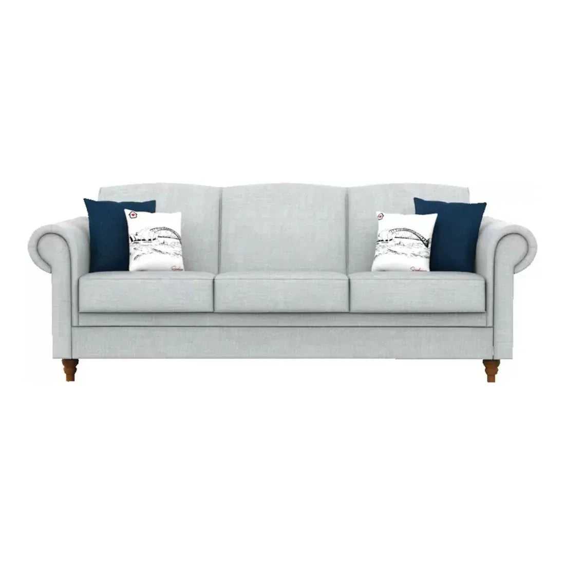 Torque India Rockford 3 Seater Fabric Sofa | Grey - TorqueIndia