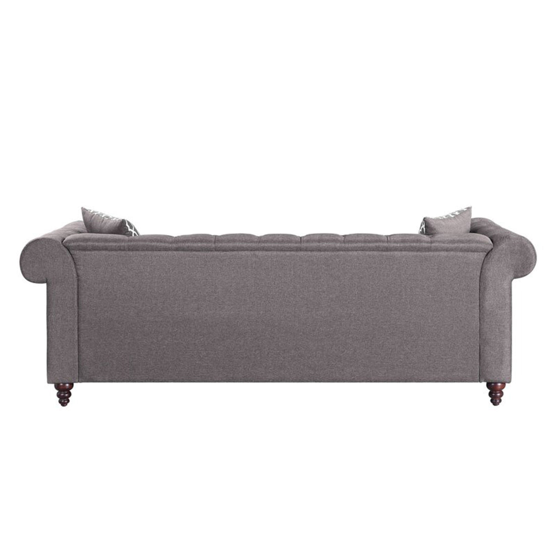 Torque India Sage Solid Wood 3 Seater Fabric Chesterfield Sofa With Ottoman - Torque India