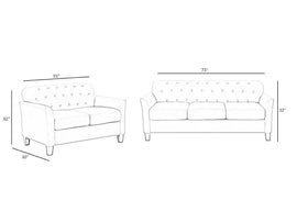 Torque - Liana 5 Seater Fabric Sofa Set for Living Room, Bedroom, Office Furniture - (3+2 Seater - Torque India