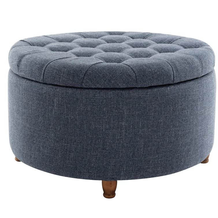 Tracy Round Shape Fabric Ottoman Pouffe Puffy - Torque India