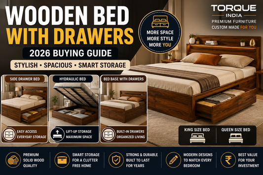 Best Wooden Bed with Drawers (2026): Hydraulic, King & Queen Size Bed Designs
