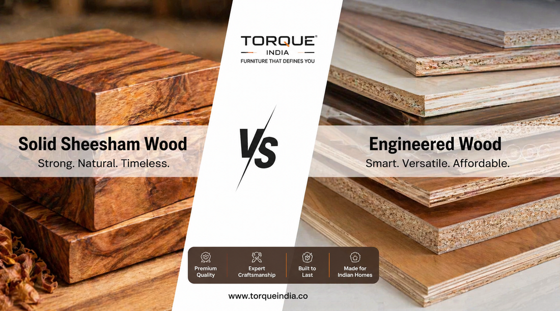 Sheesham Wood Furniture vs Engineered Wood Furniture (2026 Guide): Meaning, Differences & Best Choice