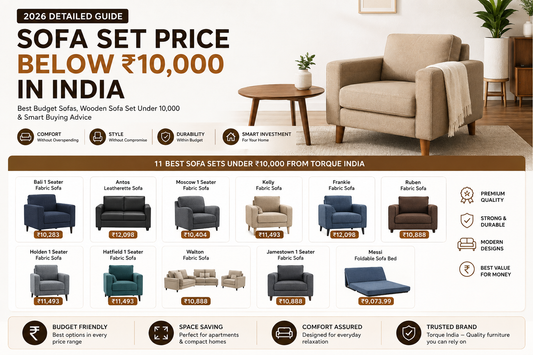 Sofa Set Price Below 10,000 in India – 11 Best Budget & Wooden Sofas Under or Around ₹10K (2026) | Torque India - Premium Sofa Brand In India