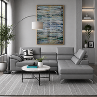 Crasio 5 Seater L Shape Leatherette Sofa for Living Room | Modern Corner Sectional Sofa with Chaise Lounge