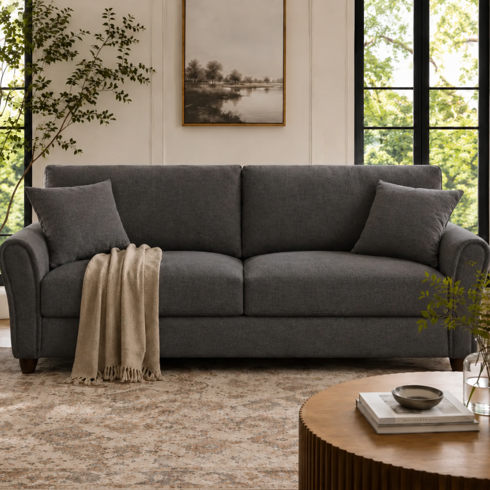 Penny 3 Seater Fabric Sofa – Modern Wooden Frame Living Room Couch