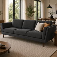 Saffron 3 Seater Premium Fabric Sofa for Living Room | Modern Upholstered Couch with Cushioned Seating