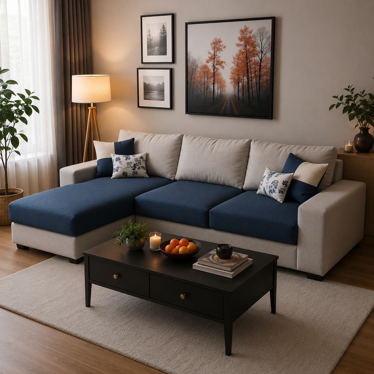 Wayland Modern Living Room Fabric Sofa – Luxury Comfortable Designer Sofa Set