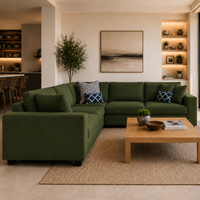 Alston Fabric L Shape 5 Seater Corner Sofa | Modern Living Room Sofa
