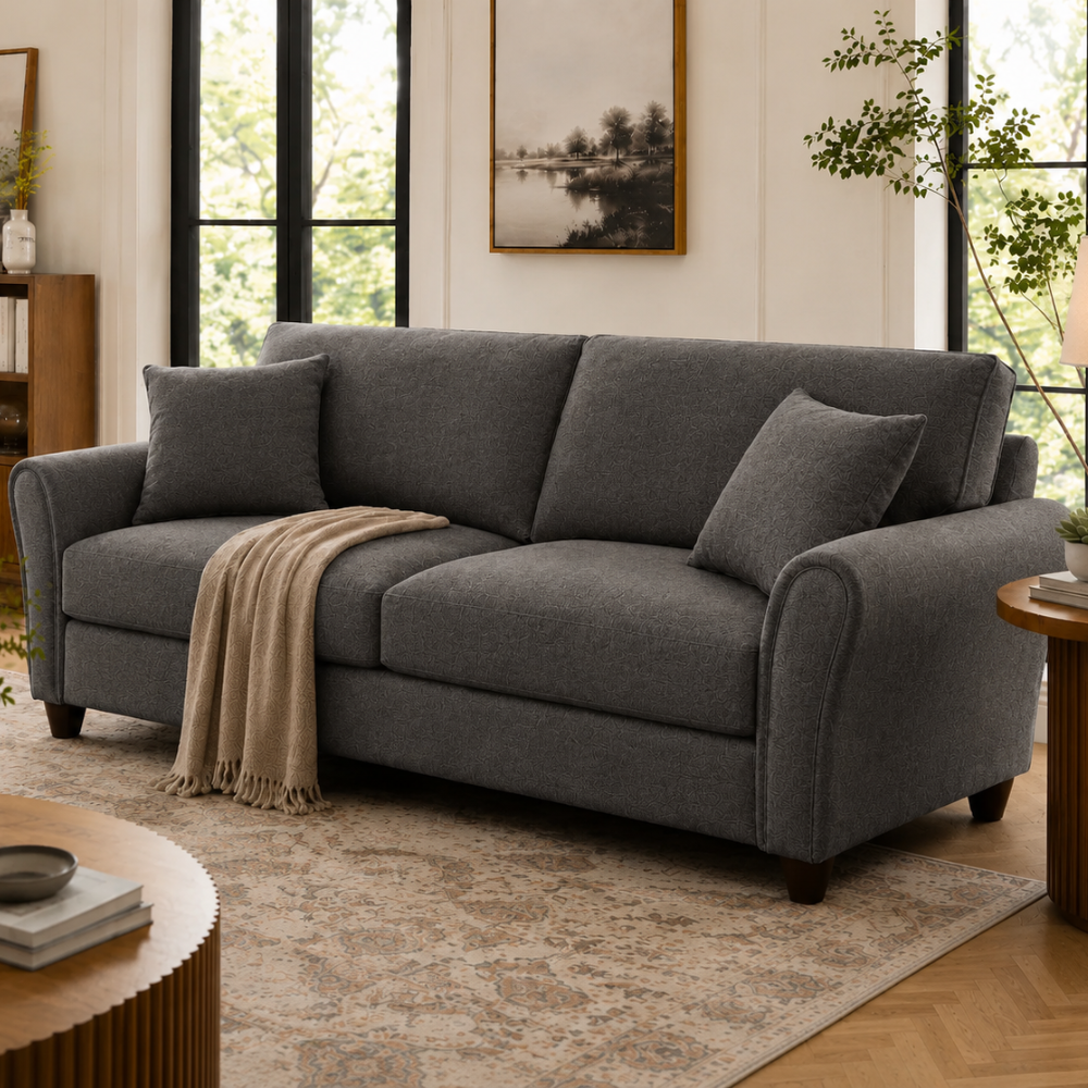 Penny 3 Seater Fabric Sofa – Modern Wooden Frame Living Room Couch