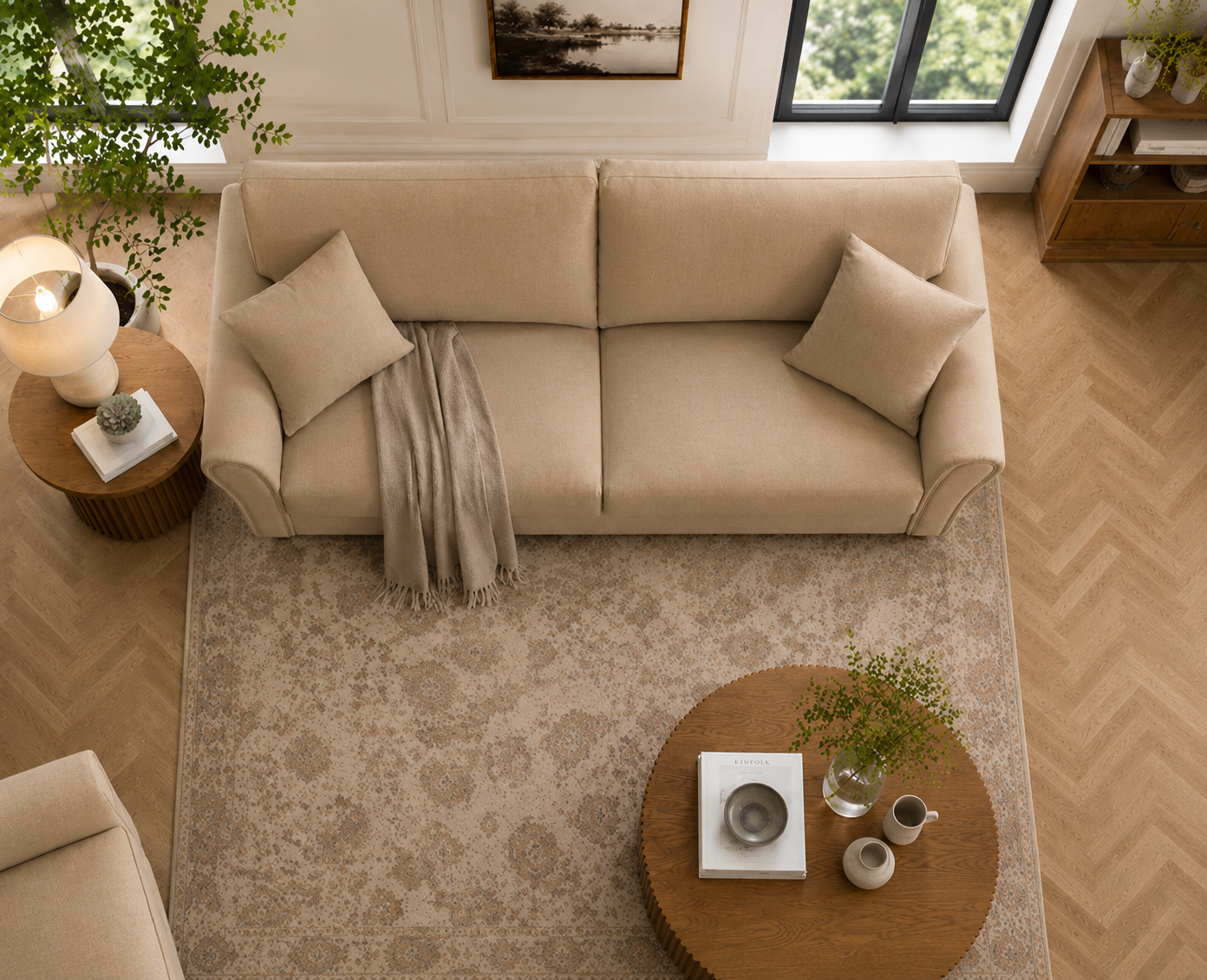 Penny 3 Seater Fabric Sofa – Modern Wooden Frame Living Room Couch