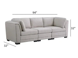 Sia Fabric Sofa for Living Room - Light Grey