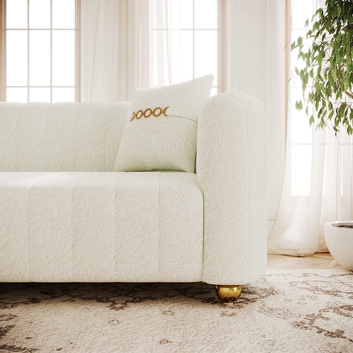Zeefu 3 Seater Fabric Premium Sofa For Living Room
