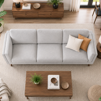 Saffron 3 Seater Premium Fabric Sofa for Living Room | Modern Upholstered Couch with Cushioned Seating