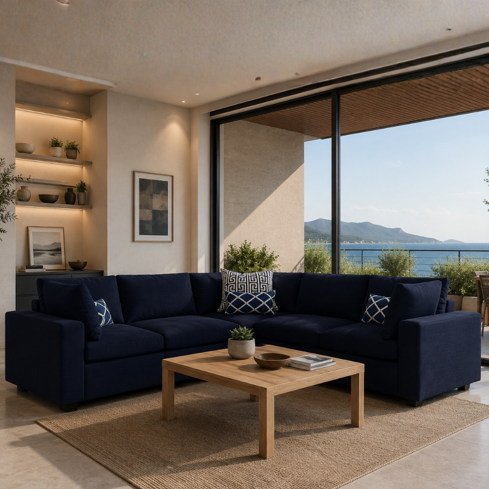 Alston Fabric L Shape 5 Seater Corner Sofa | Modern Living Room Sofa