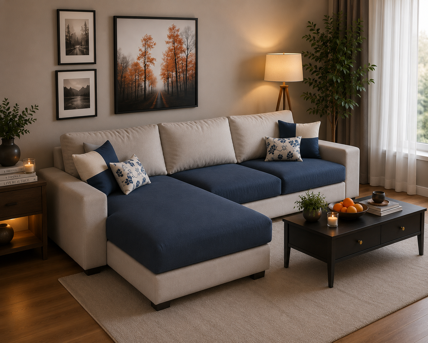Wayland Modern Living Room Fabric Sofa – Luxury Comfortable Designer Sofa Set