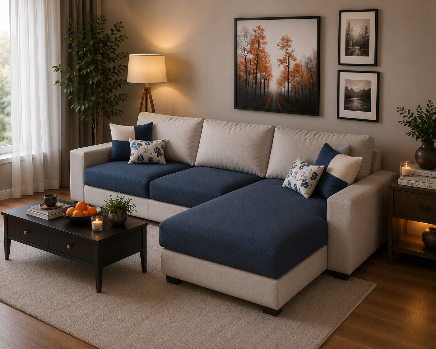 Wayland Modern Living Room Fabric Sofa – Luxury Comfortable Designer Sofa Set