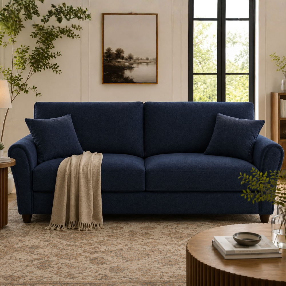 Penny 3 Seater Fabric Sofa – Modern Wooden Frame Living Room Couch