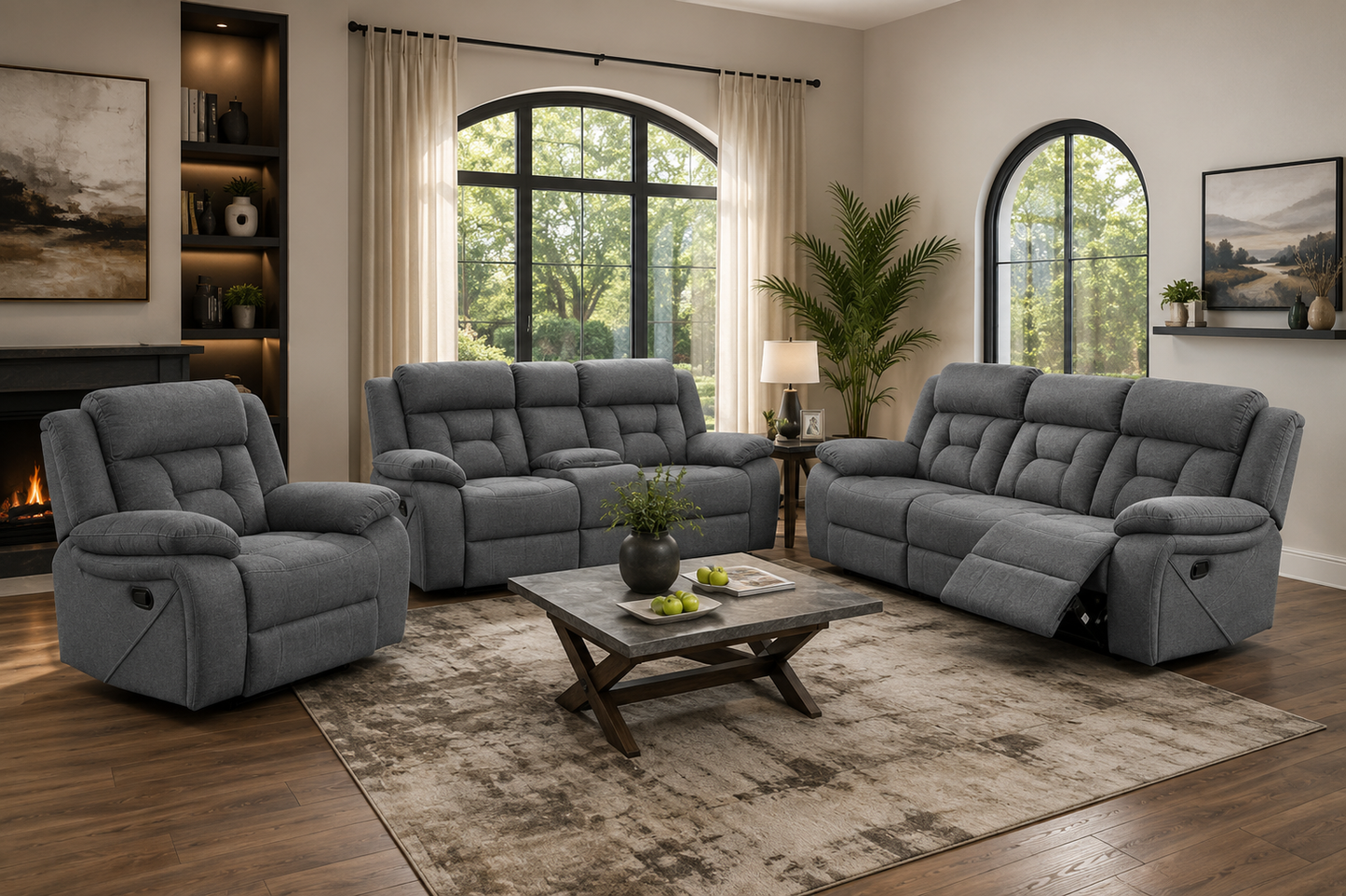 Pawel Manual Suede Leatherette Recliner