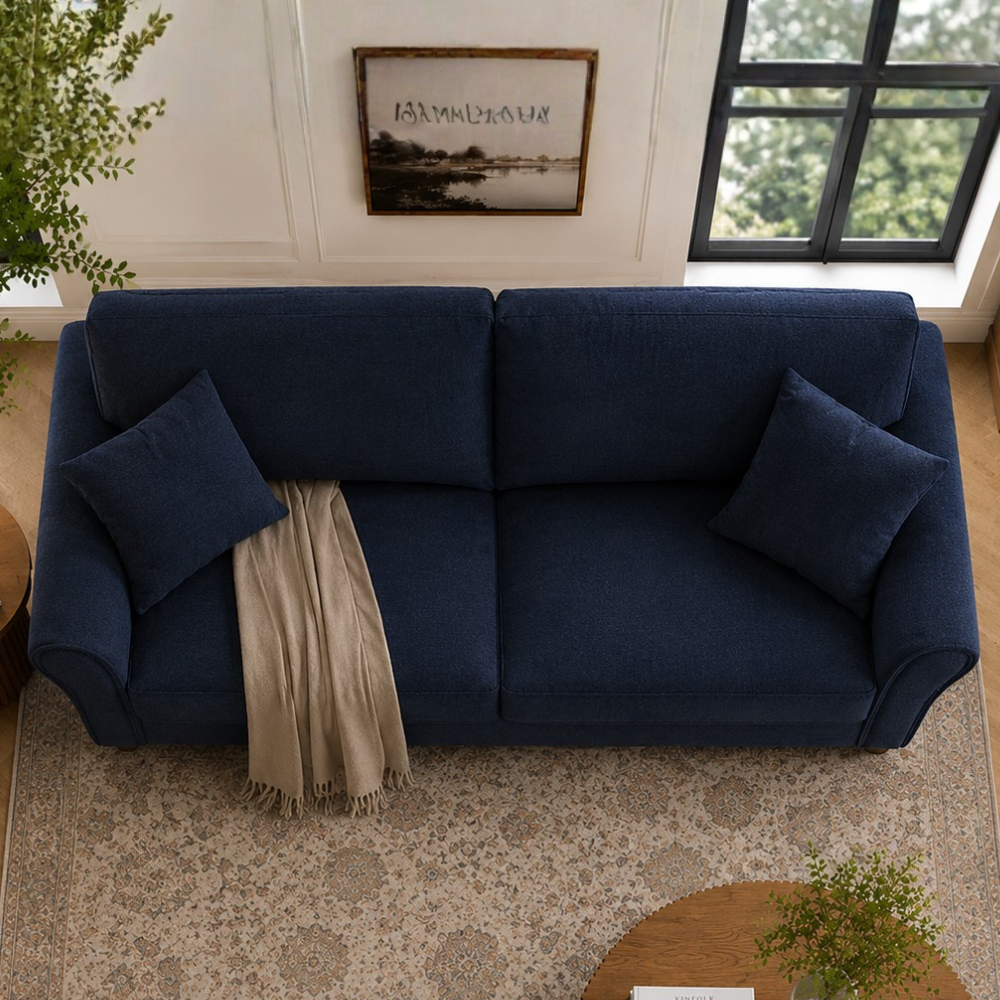 Penny 3 Seater Fabric Sofa – Modern Wooden Frame Living Room Couch