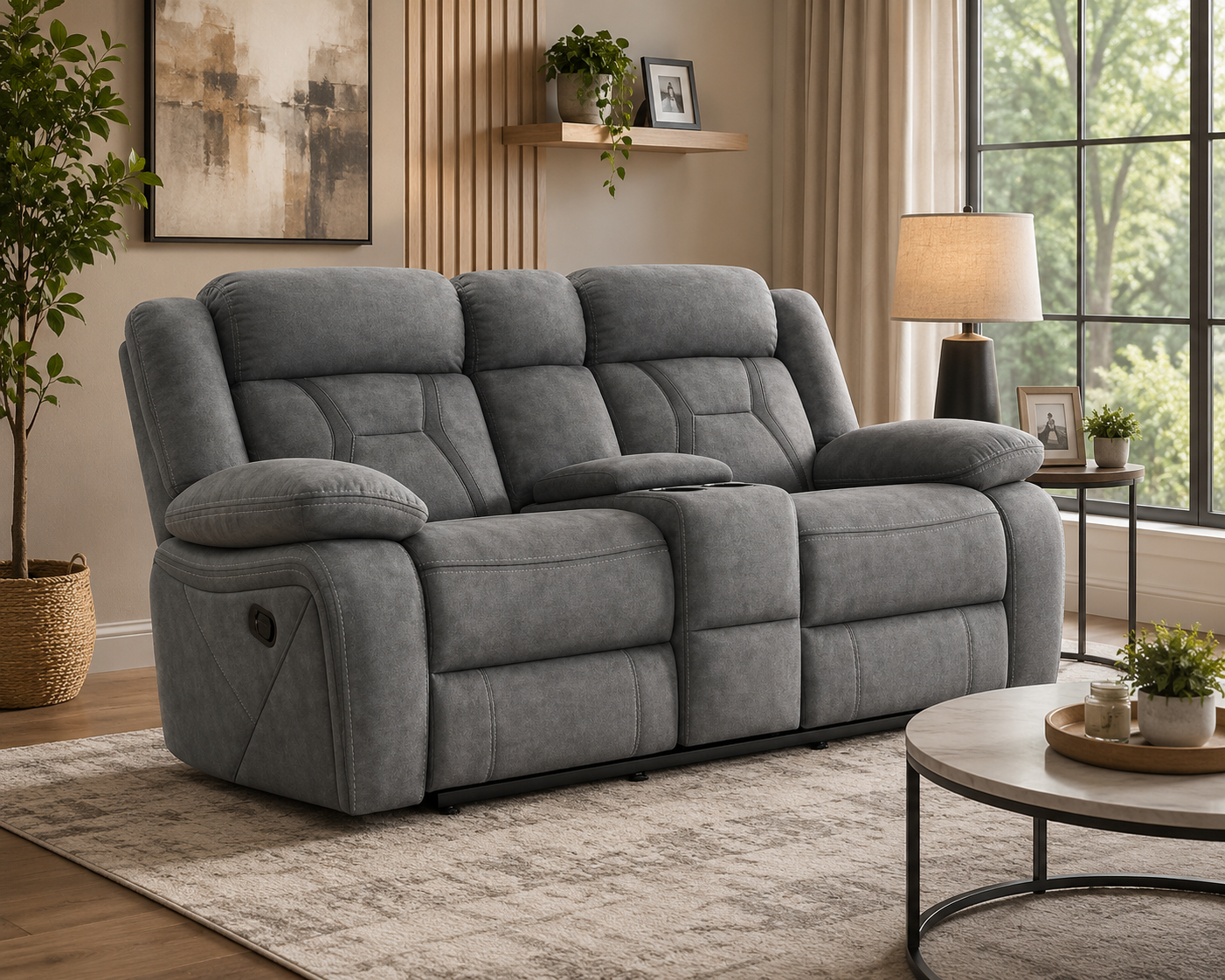 Pawel Manual Suede Leatherette Recliner