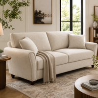 Penny 3 Seater Fabric Sofa – Modern Wooden Frame Living Room Couch