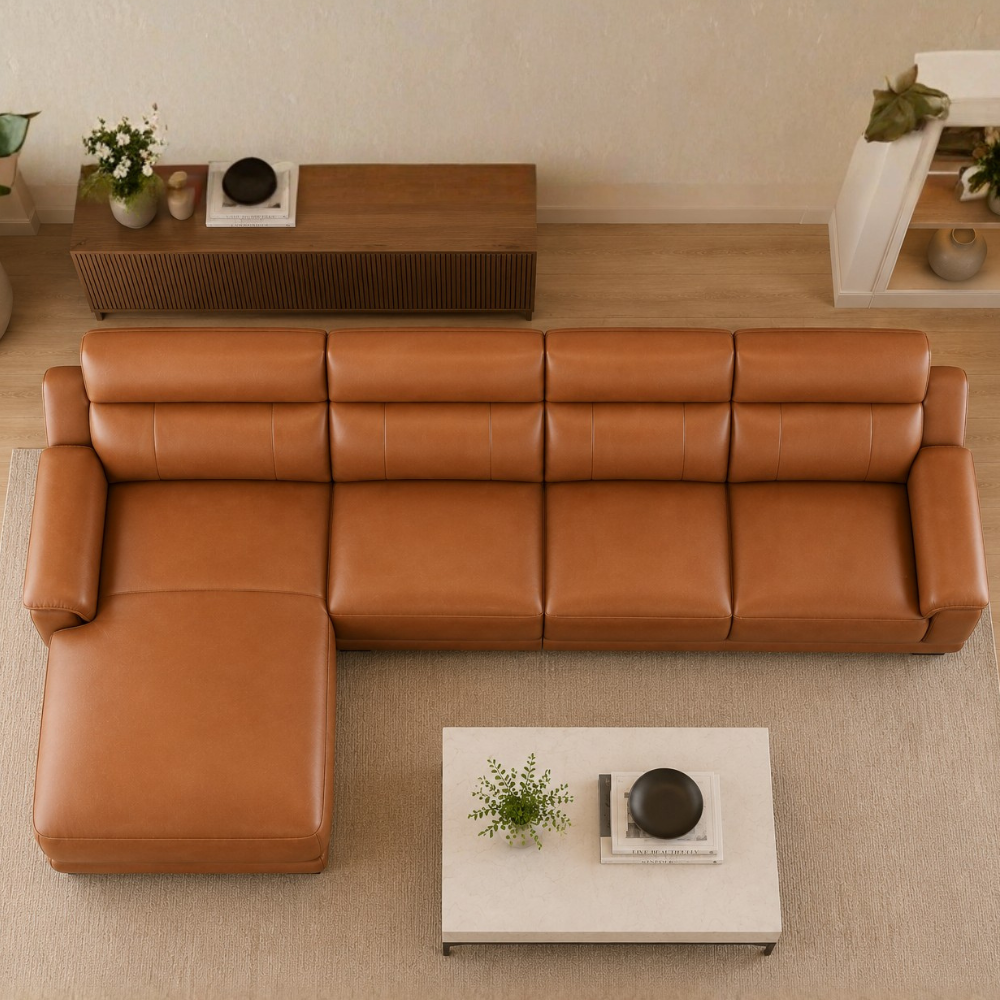 Marvella 5 Seater Modern Leatherette Sofa Set for Living Room | Premium L Shape Corner Sofa