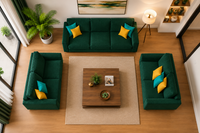 Carelino 3+2+1 Seater Fabric Sofa Set for Living Room | Modern Upholstered Sofa Set
